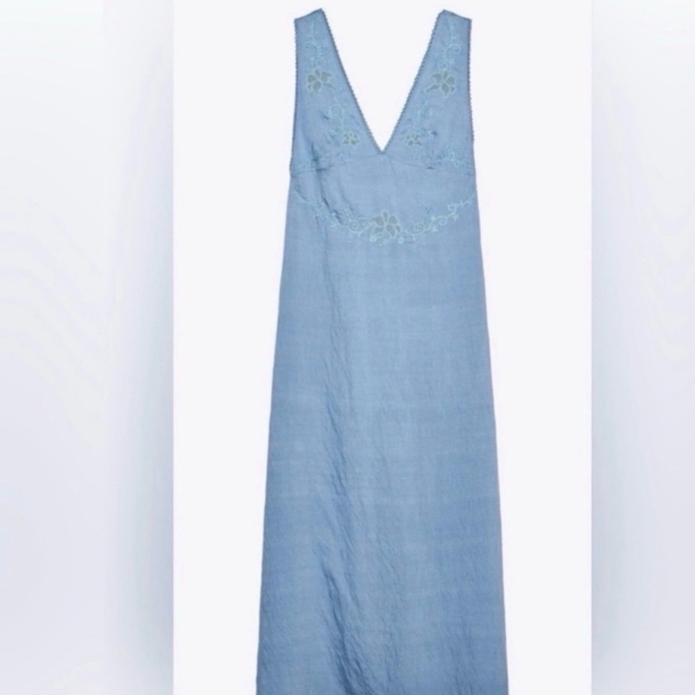 Zara Light Blue Maxi Dress - Picture 9 of 10
